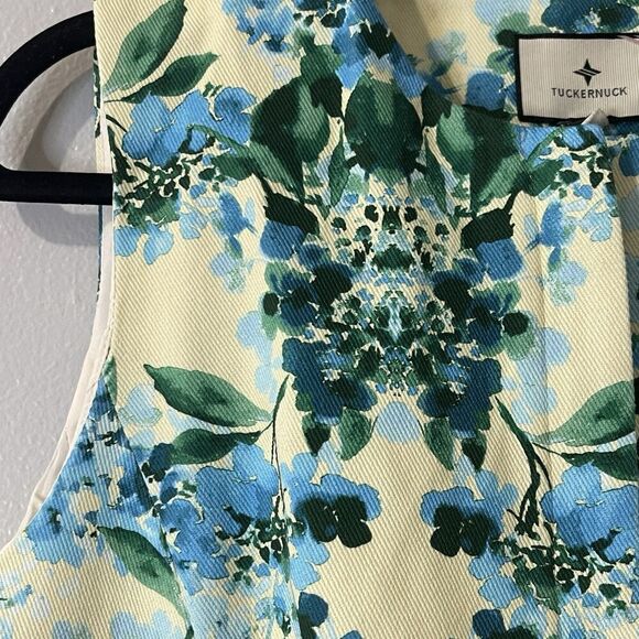 TUCKERNUCK Water's Edge Hydrangea Rhoda Tunic Top Size 10 Yellow Blue NEW Garden - Picture 5 of 14